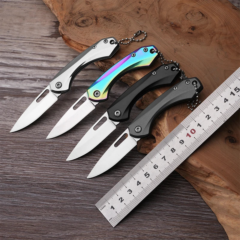 Lightweight Mini Titanium Folding Knife on Keychain for Outdoor Hunting, Camping, and Fishing - Perfect EDC Gift for Men