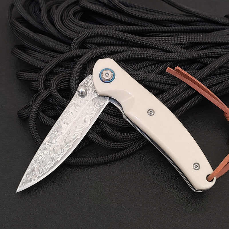 Damascus Steel Outdoor Folding Knife