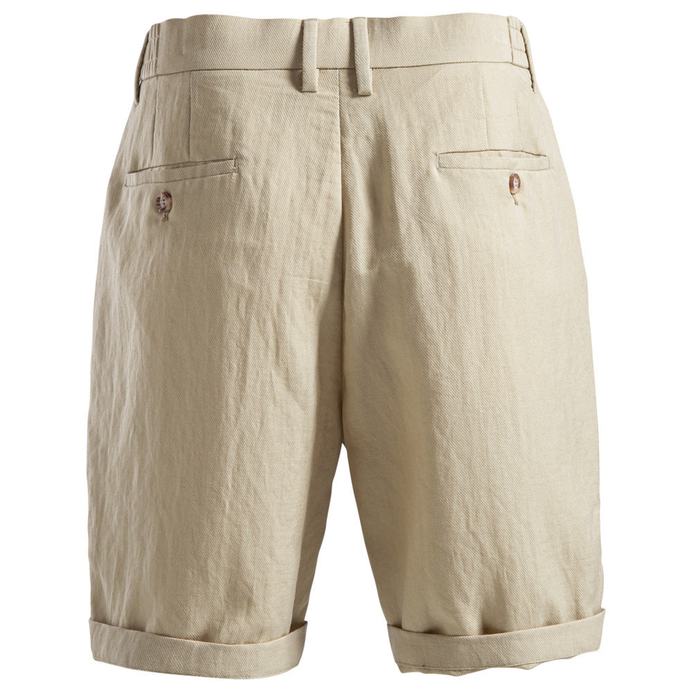Business-Casual Lyocell Cotton Shorts Old Money Style