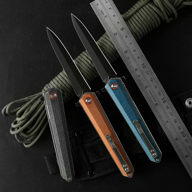 Outdoor Multifunctional Portable Folding Knife Hardware Tools Climbing Camping Survival Linen Handle