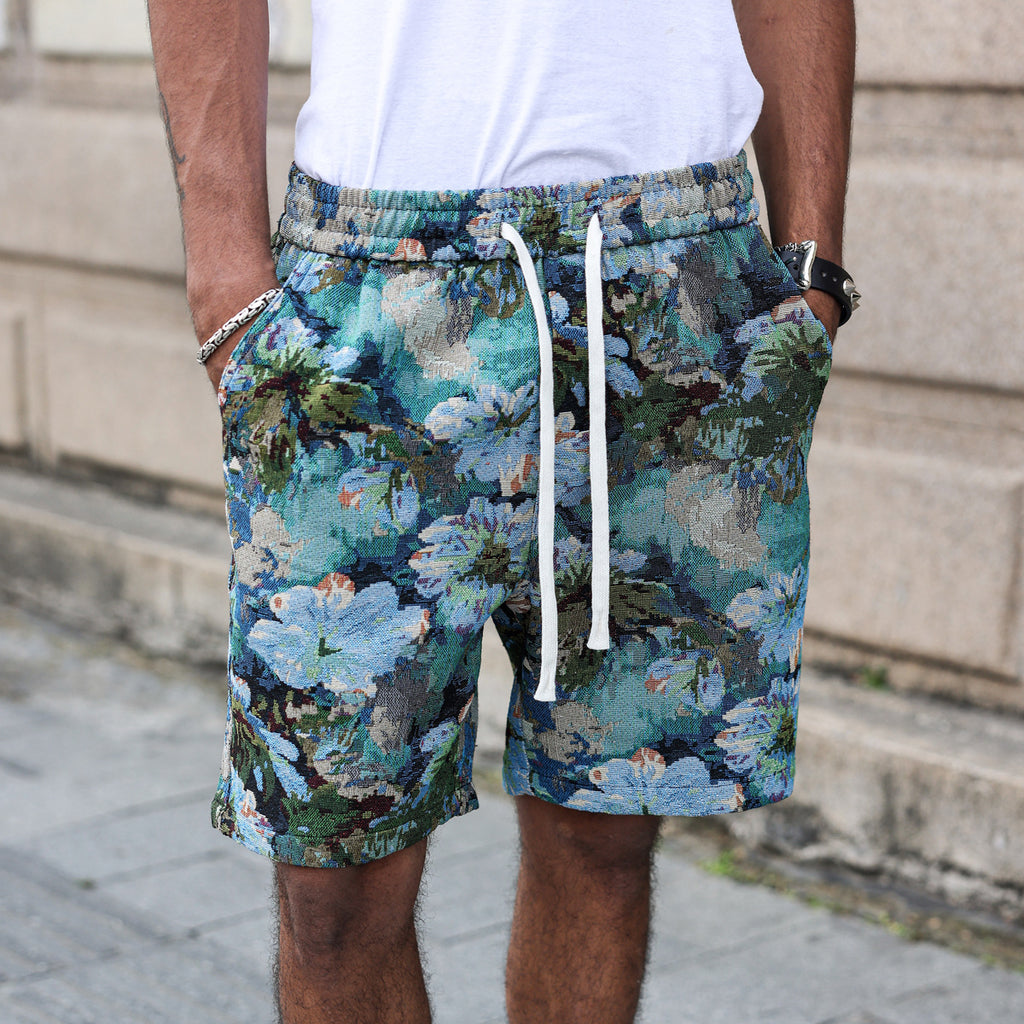 Fashionable Lake-Blue Summer Casual Shorts