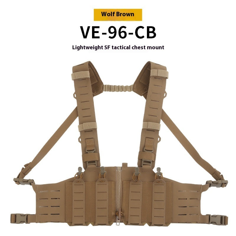 Lightweight SF Tactical Chest Hanging Zipper H-shaped Strap