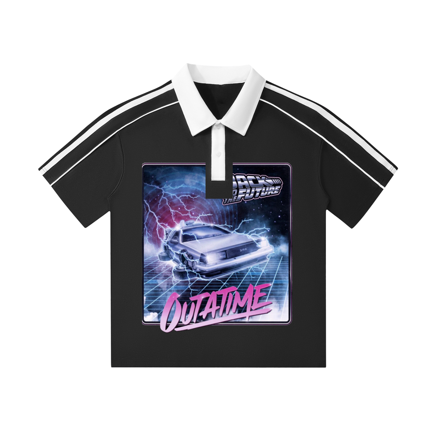 Contrast Collar Short-Sleeve Polo Shirt