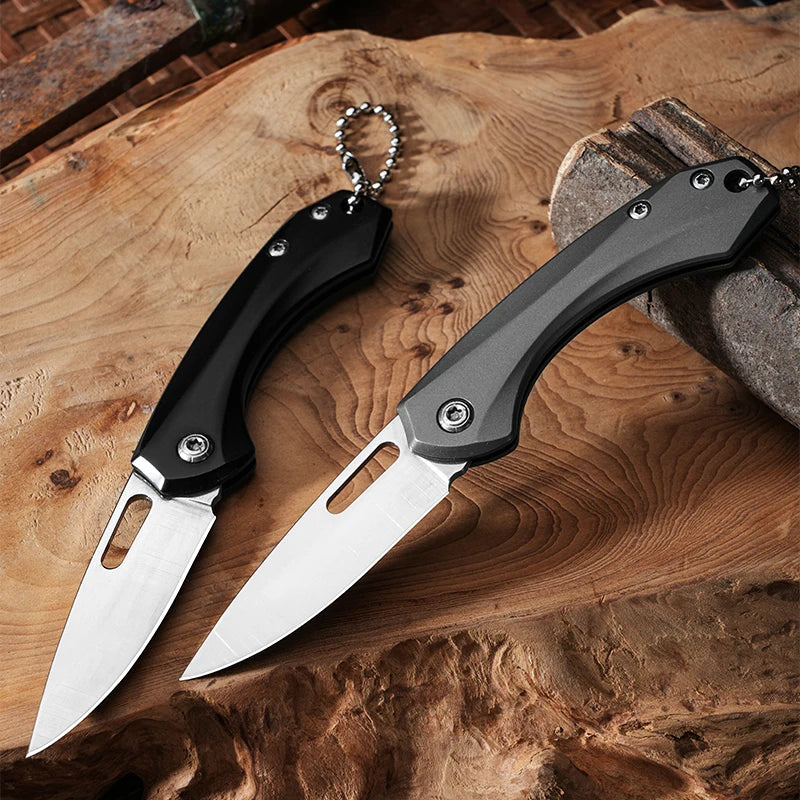 Lightweight Mini Titanium Folding Knife on Keychain for Outdoor Hunting, Camping, and Fishing - Perfect EDC Gift for Men