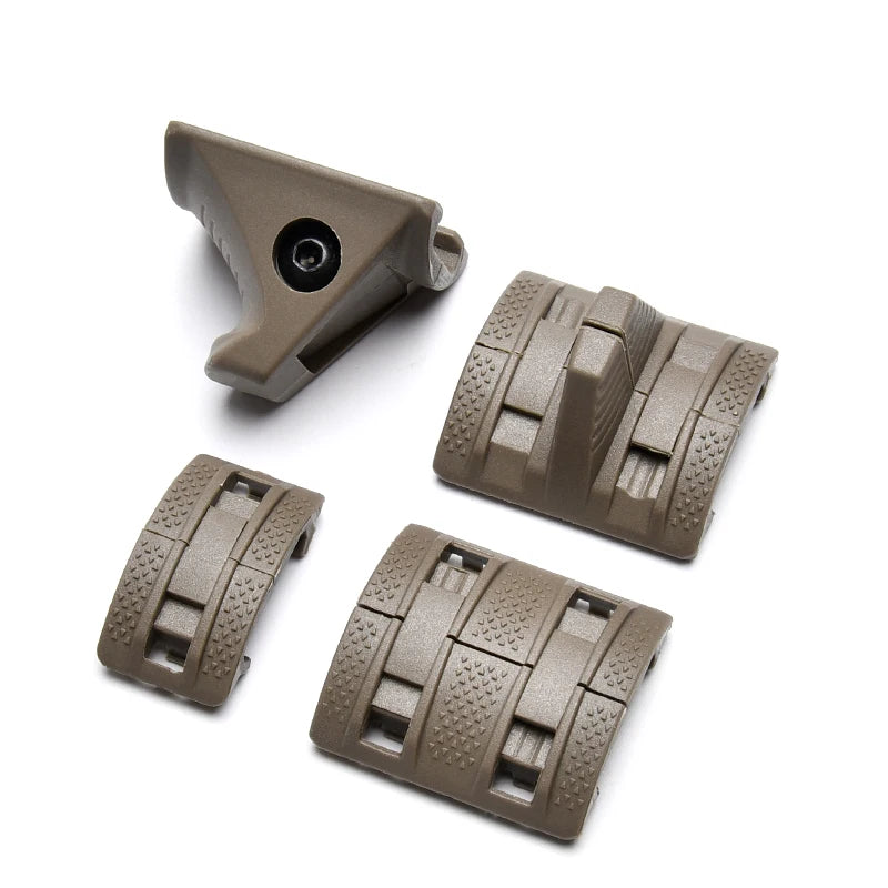 Tactical Hand Stop Kit 4-Piece Set for AR15 M4 Airsoft Fits 20mm Picatinny MLOK Keymod BCM