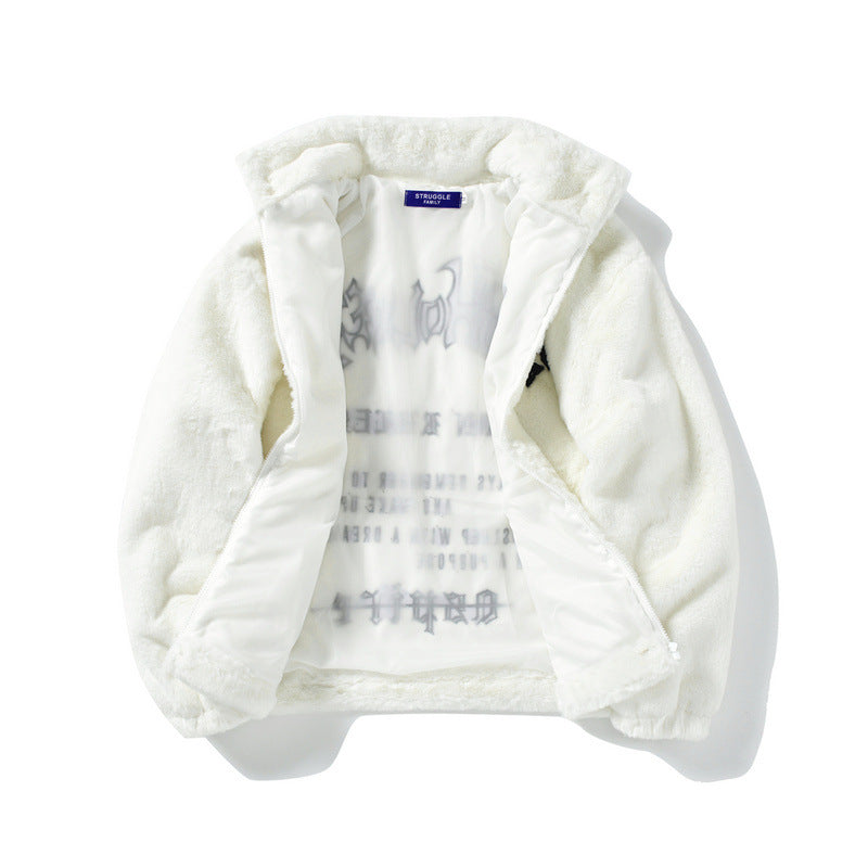 Stars Heart Embroidered Plush Thickened Cotton Padded Coat