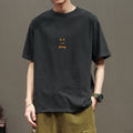 Minimalist Embroidered Half Sleeved Loose Fit