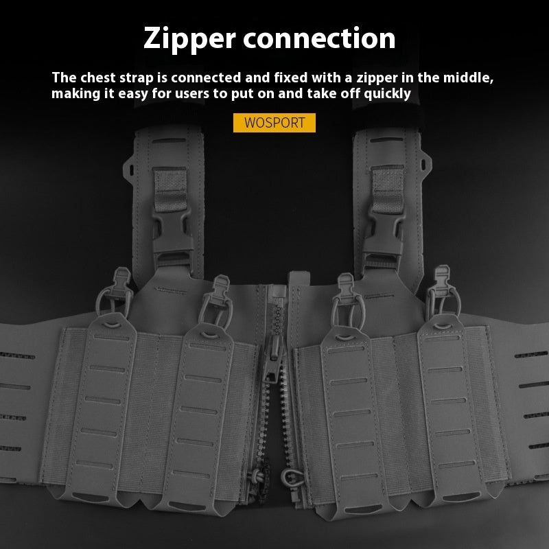 Lightweight SF Tactical Chest Hanging Zipper H-shaped Strap