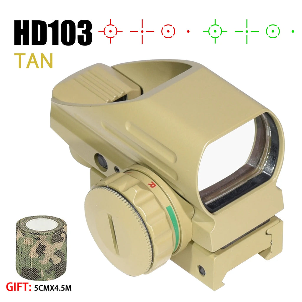 Tactics HD101 HD103 1X40 Red Dot Sight Hunting Scope Red/Green Reflex Holographic Dot Sight 4 Reticle Scope 11mm/20mm
