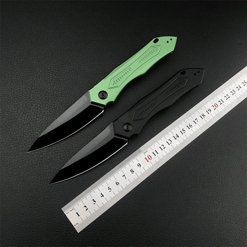 KS 7800 Blk Launch 6 Pocket Knife 3.75" Blade D2 Steel Treated Aluminum Handle Outdoor Tactical EDC Hunting Knife Men's Gift
