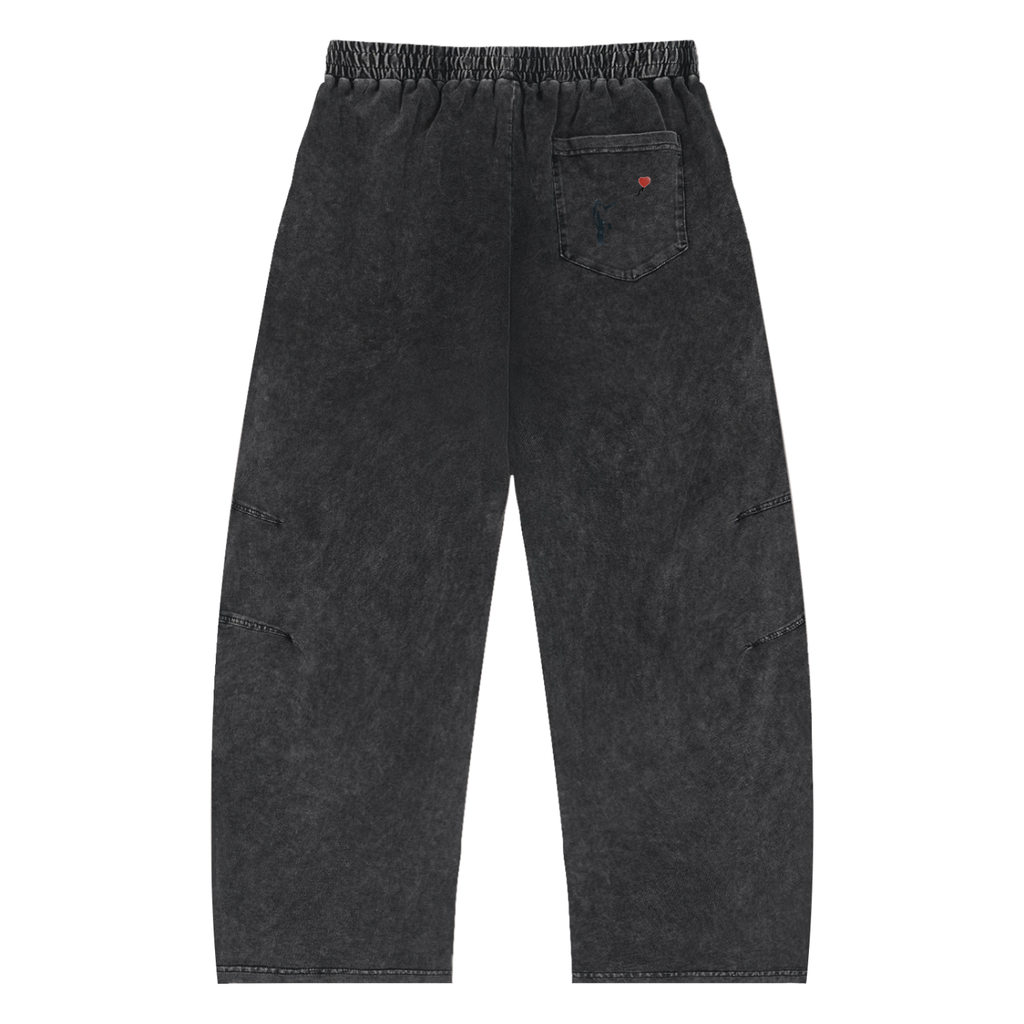 Snow Wash Drawstring Cotton Pants