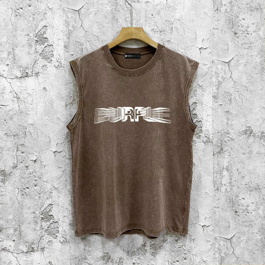Euro-American Streetwear Distressed Sleeveless T-shirt Vest