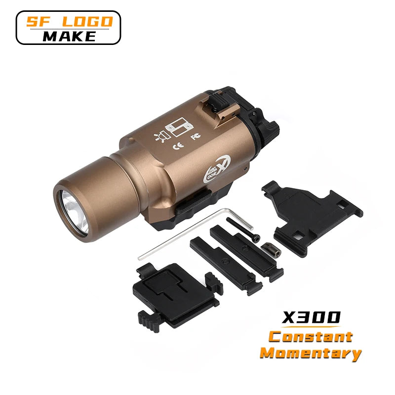 Surefir X300 X300U Ultra X300V XH35 Metal Strobe LED Light Fit 20mm Rail Hanging Hunting Flashlight Airsoft Tactical Pistol gun