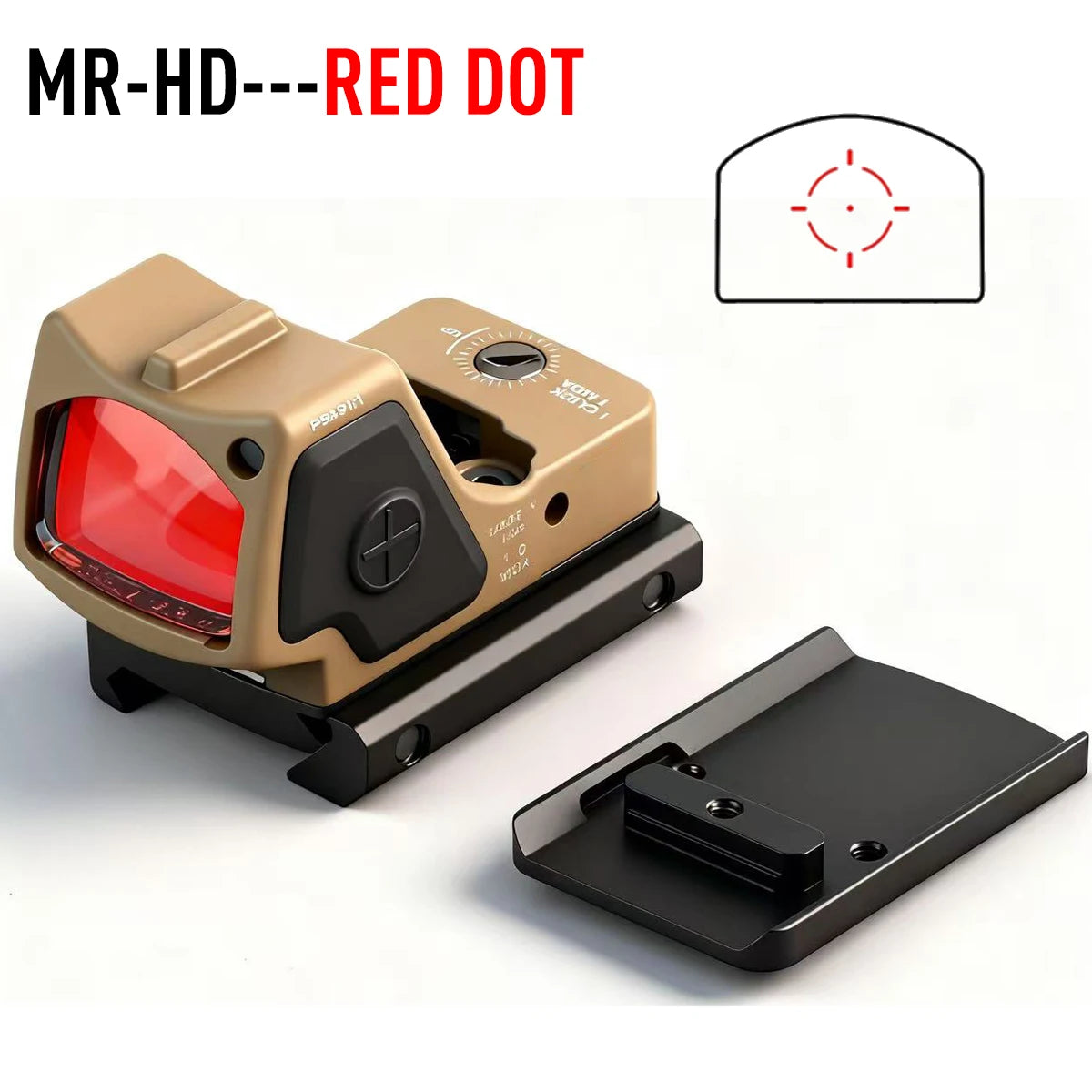 RM-HD High-definition Automatic Photosensitive Metal Holographic Sight Red Green Dot Tactical Sight for Glock17/19 Base Mount