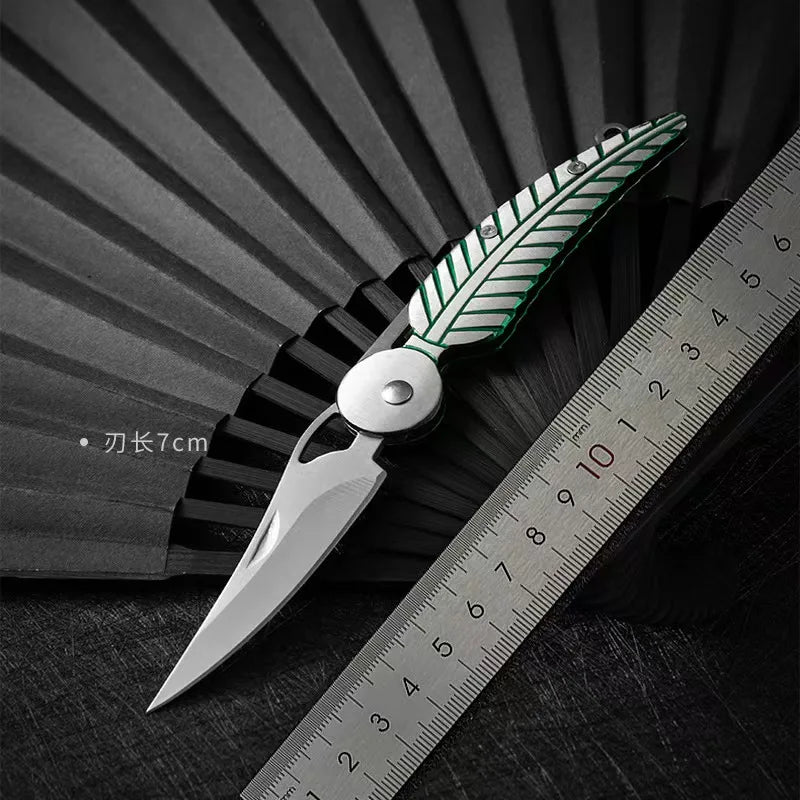 2025 new Outdoor creative leaf folding knife, EDC mini sharp folding knife, portable unboxing knife, stainless steel portable