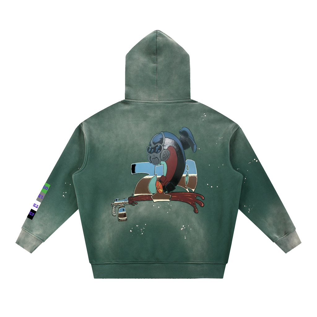 71 Members Only Vintage Washed Frayed Fleece Hoodie