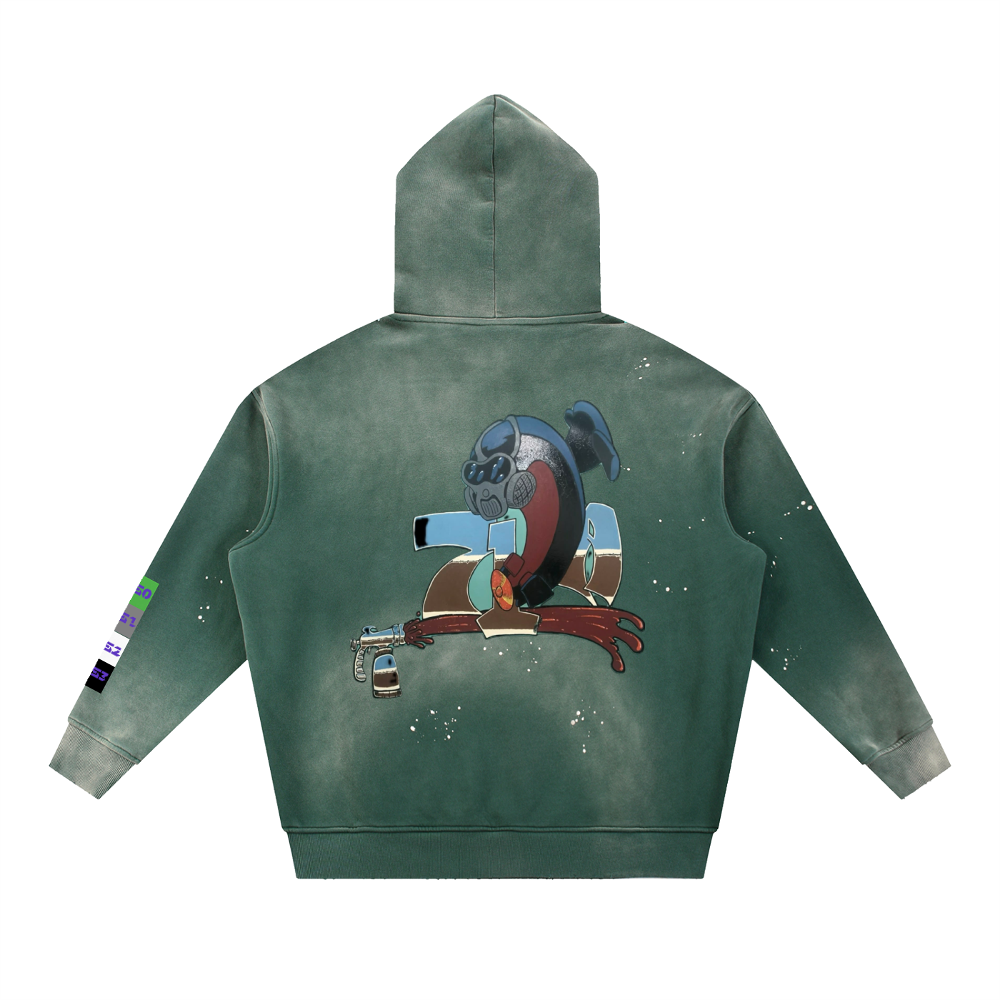 71 Members Only Vintage Washed Frayed Fleece Hoodie