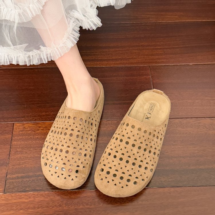 Women's Thick-soled Boken Toe-cap Half Slippers