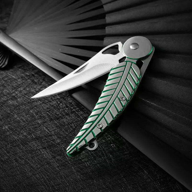 2025 new Outdoor creative leaf folding knife, EDC mini sharp folding knife, portable unboxing knife, stainless steel portable