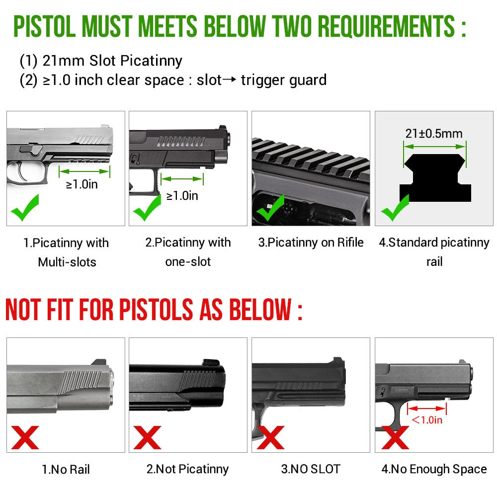 500 Lumens Pistol Light Blue/Green Laser Flashlight Airsoft
