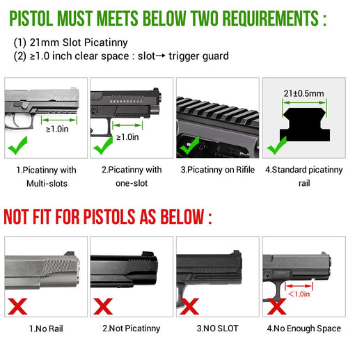 500 Lumens Pistol Light Blue/Green Laser Flashlight Airsoft