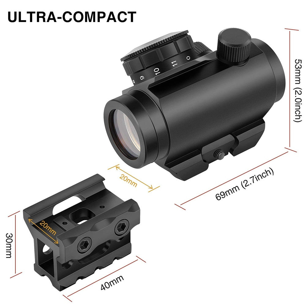 1x20 Tactical Rifle Scope 4 MOA Red Dot Sight Airsoft