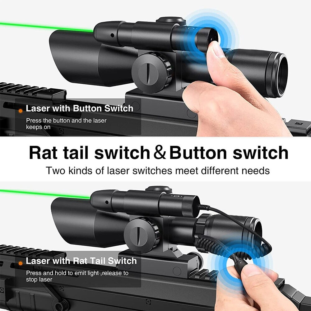 2.5-10x40E Red & Green Illuminated Rifle Scope Mil-dot Gun Scope Green Laser