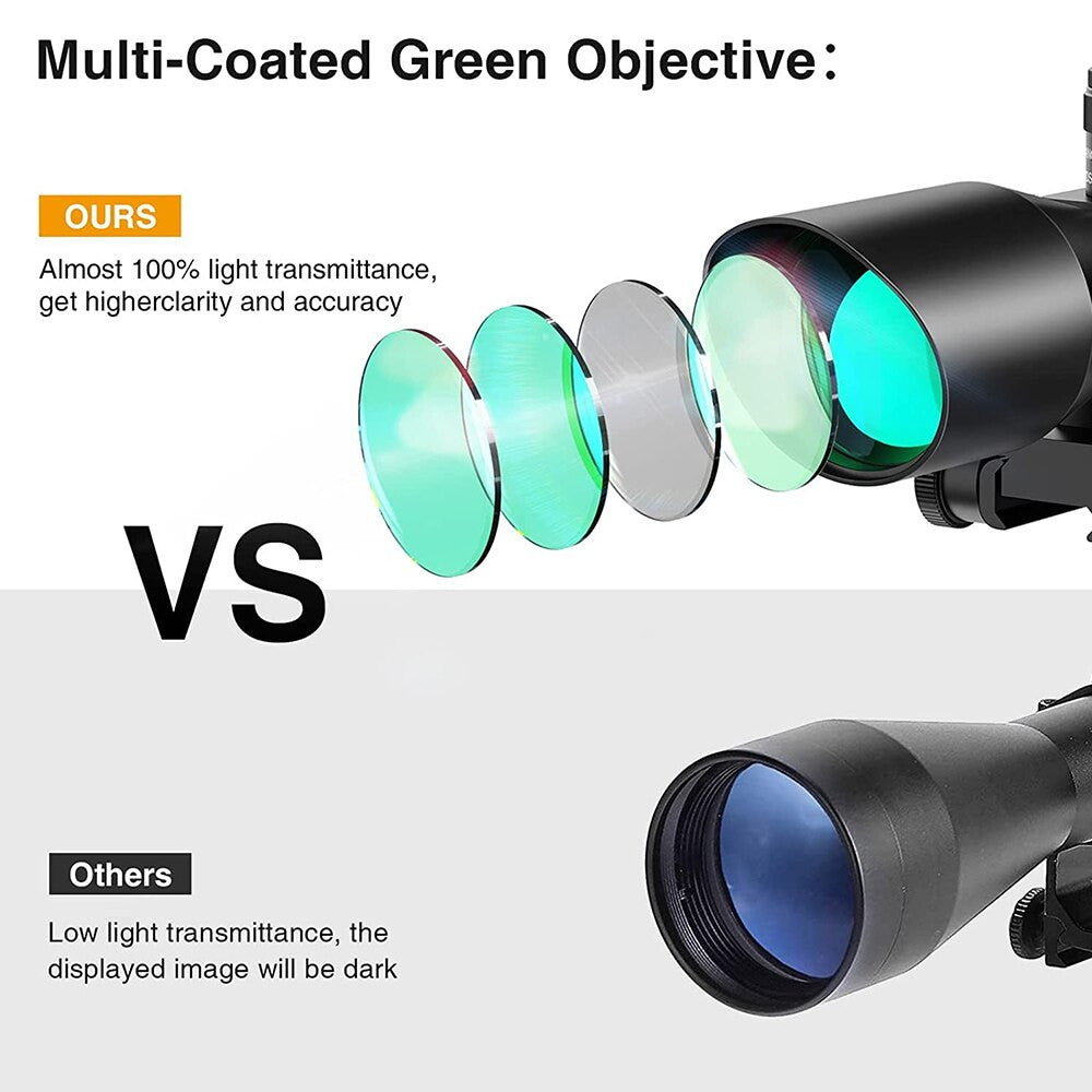 2.5-10x40E Red & Green Illuminated Rifle Scope Mil-dot Gun Scope Green Laser