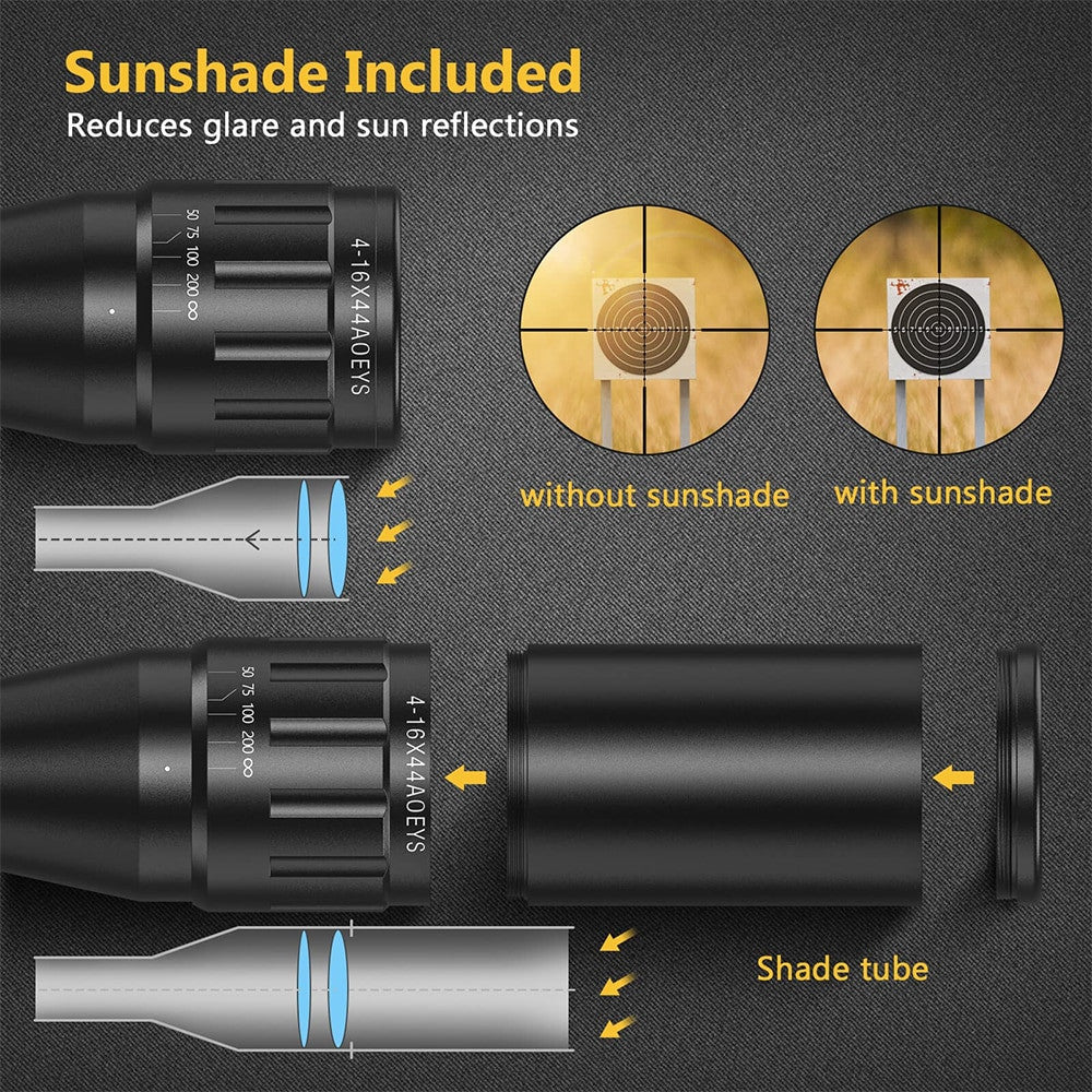 4-16x44 Tactical Rifle Scope Hunting Scope Red & Green Illuminated Optical Scope