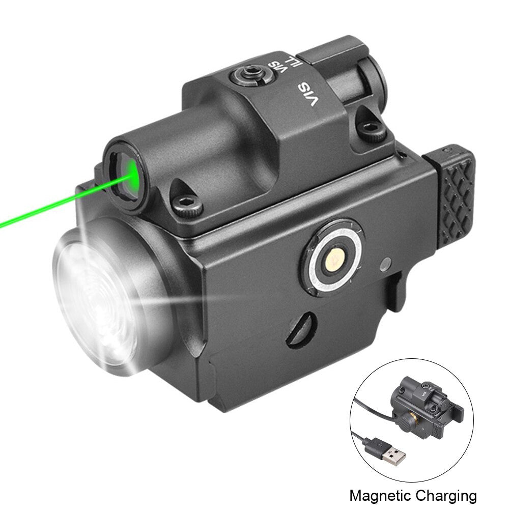 800 Lumens Pistol Light with Green Laser Tactical LED Airsoft