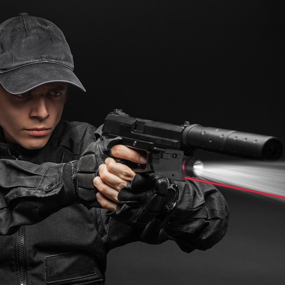 Tactical Gun Light with Red Laser