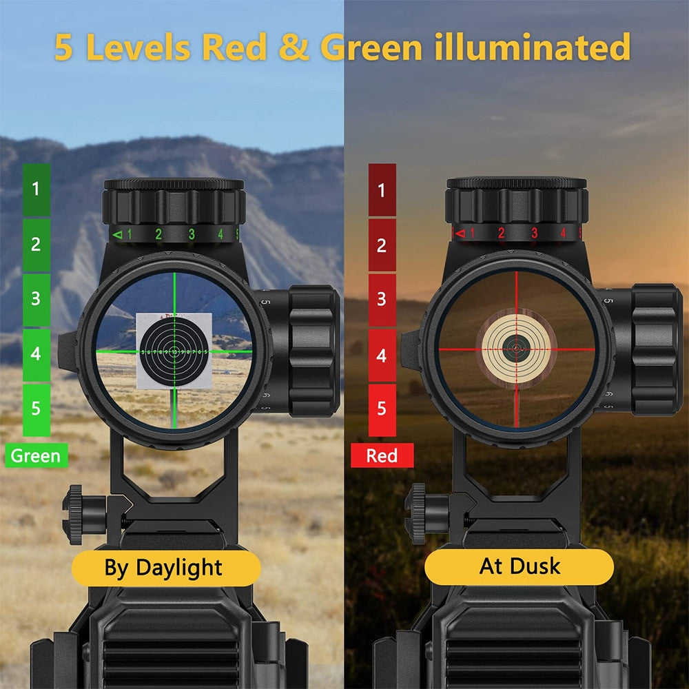 4-16x44 Tactical Rifle Scope Hunting Scope Red & Green Illuminated Optical Scope