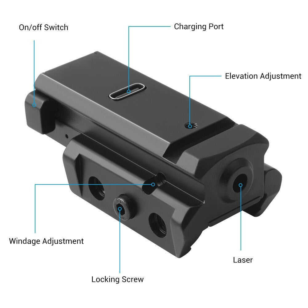 Tactical Laser Sight Pistol USB Rechargeable Green Red Laser Sight Airsoft