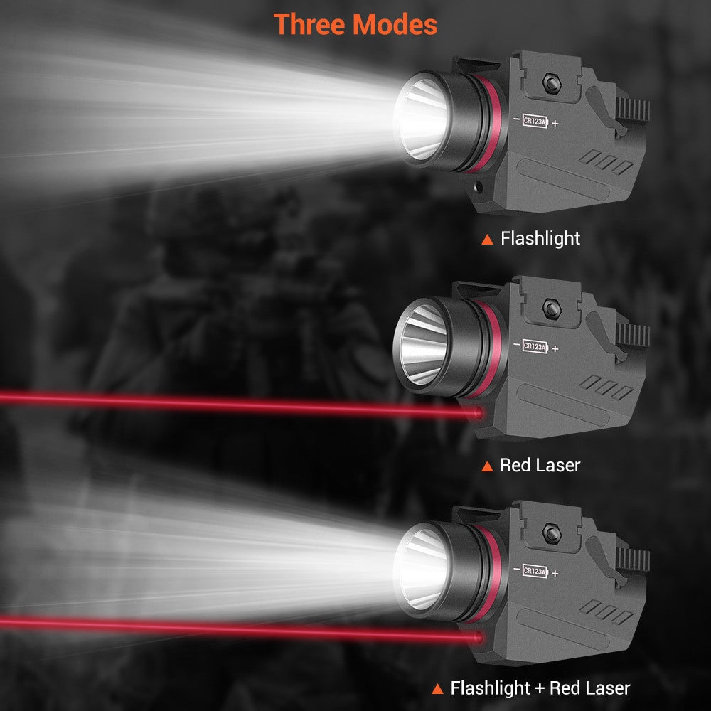 Tactical Gun Light with Red Laser