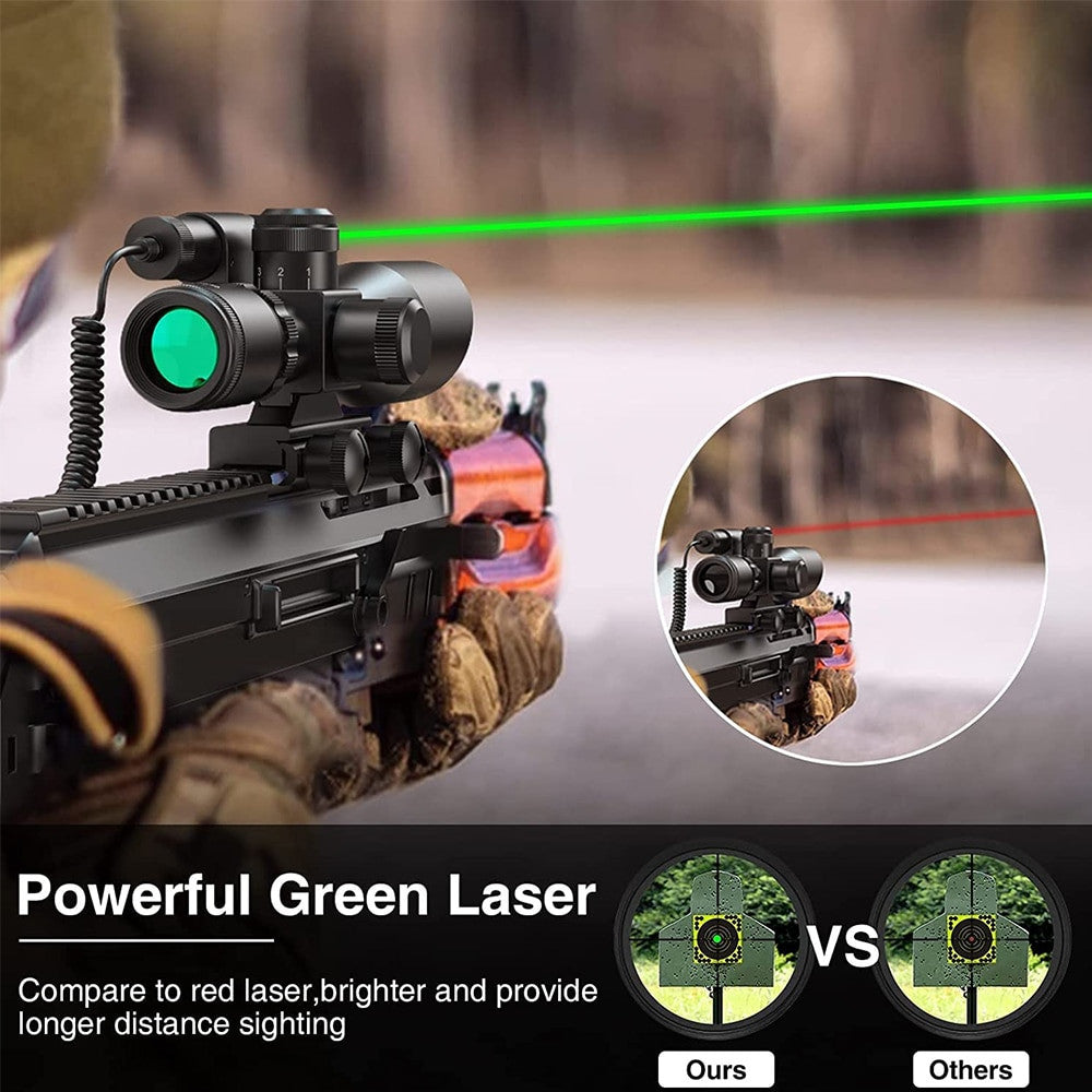 2.5-10x40E Red & Green Illuminated Rifle Scope Mil-dot Gun Scope Green Laser