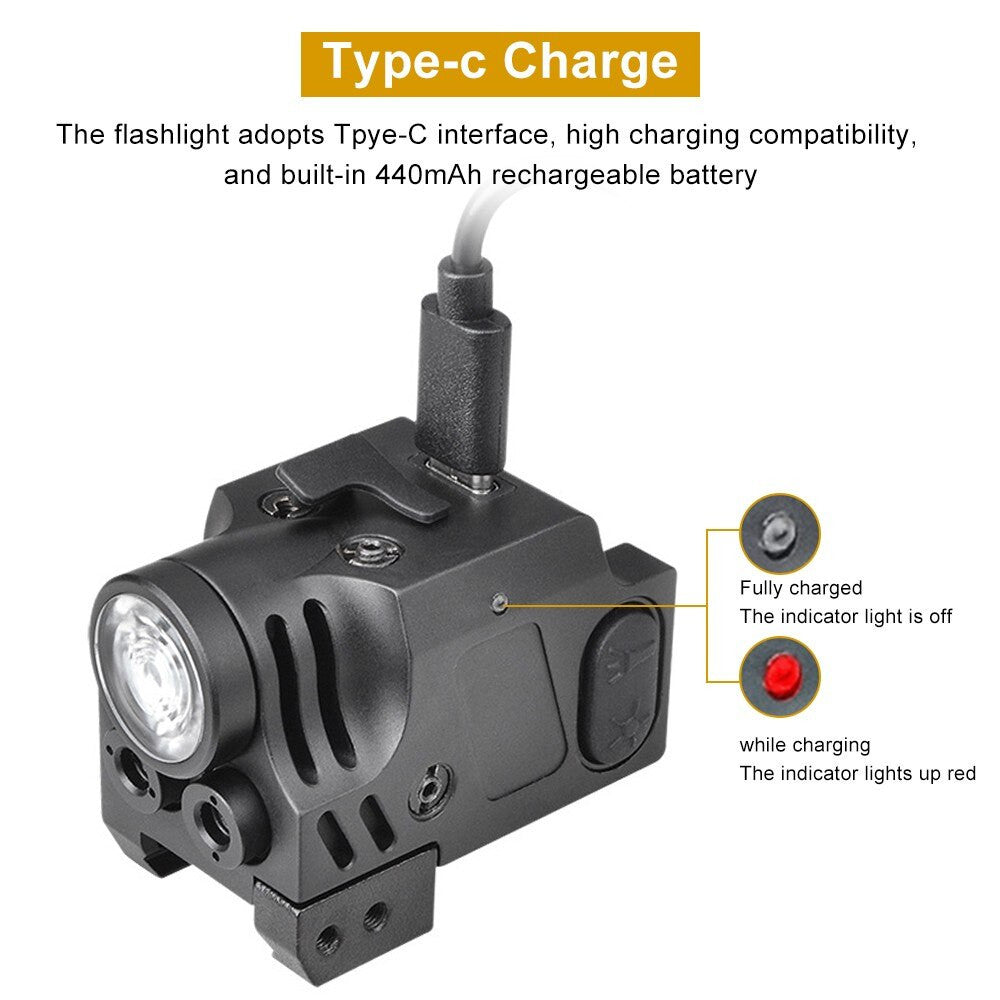 Tactical Green and Red Dual Laser Sight LED Flashlight 3 in 1 Combo 400 Lumen