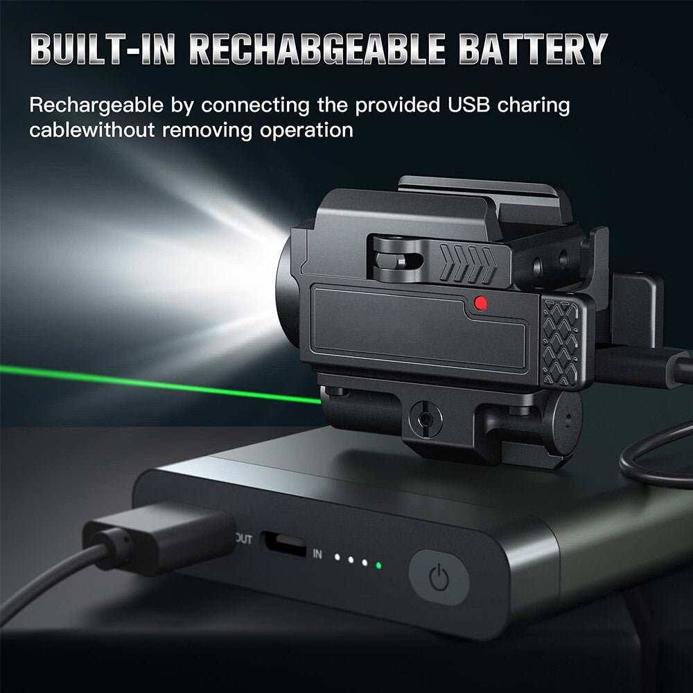 800 Lumens Pistol Light with Green Laser Tactical LED Airsoft