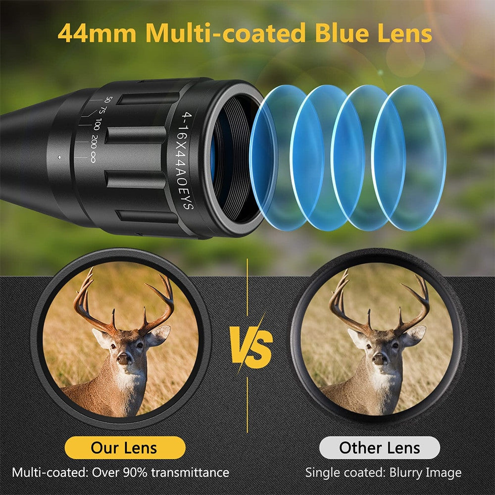 4-16x44 Tactical Rifle Scope Hunting Scope Red & Green Illuminated Optical Scope