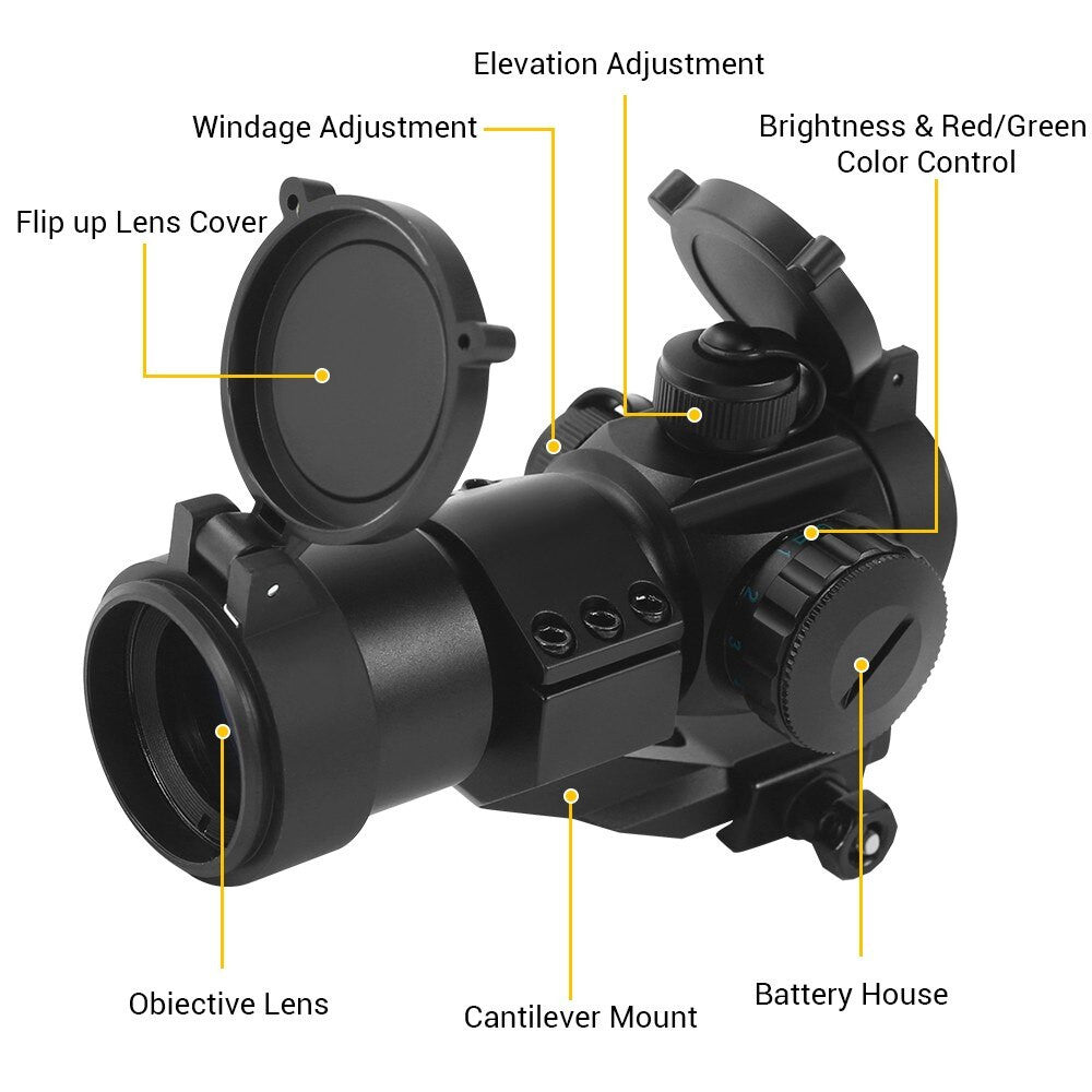 1x30mm Tactical Red Dot Reflex Sight Riflescope Airsoft