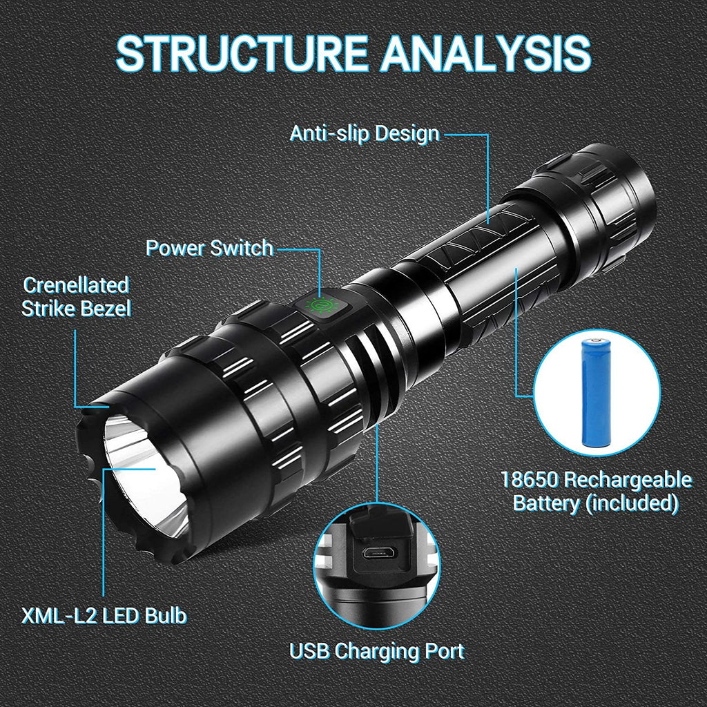 1600 Lumen Tactical Flashlight Outdoor Airsoft