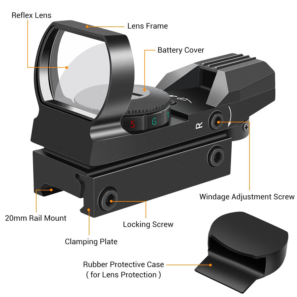 Tactical Riflescope Optics Red Green Projected Dot