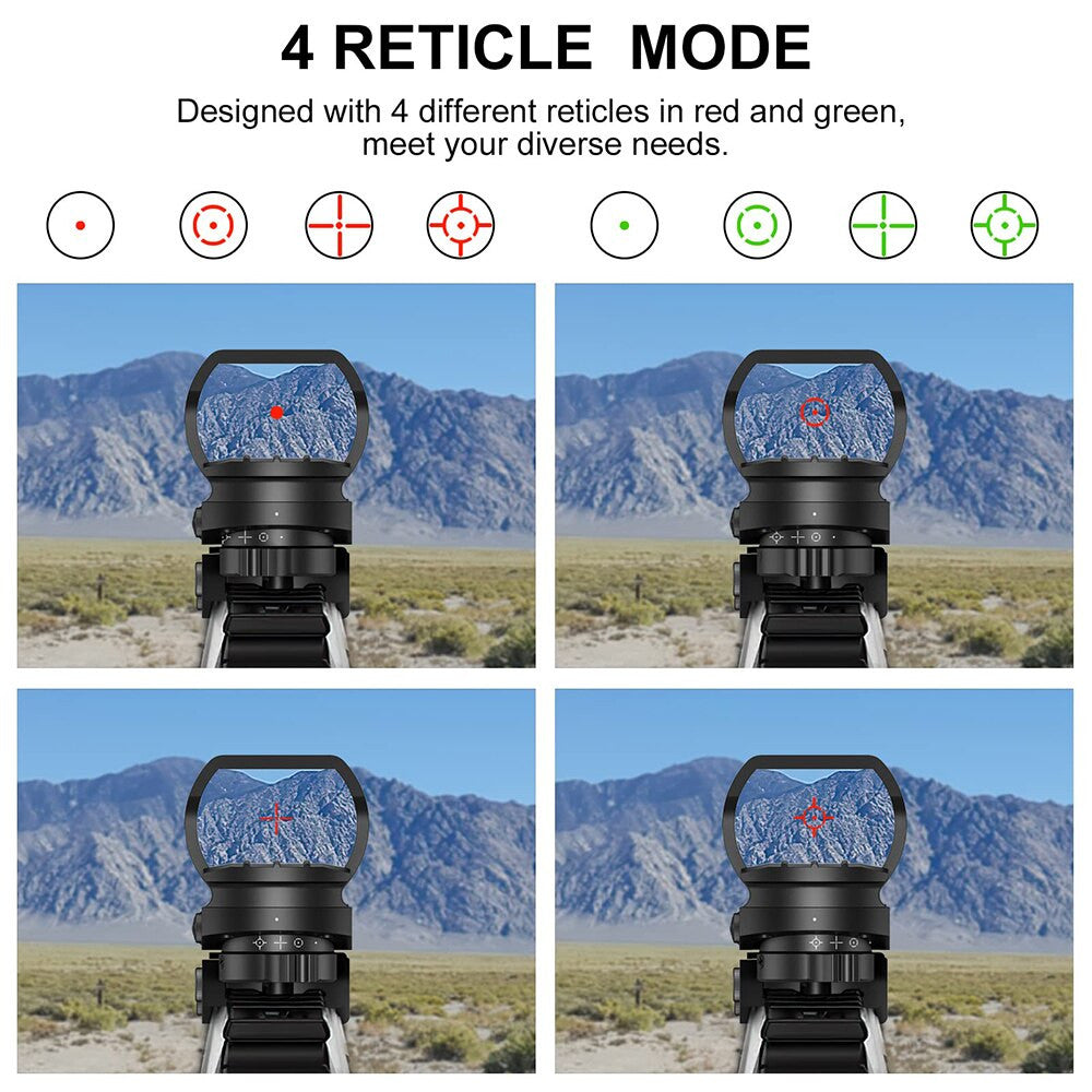 1x22x33 Red Green Dot Sight 4 Reticle Reflex Sight Airsoft
