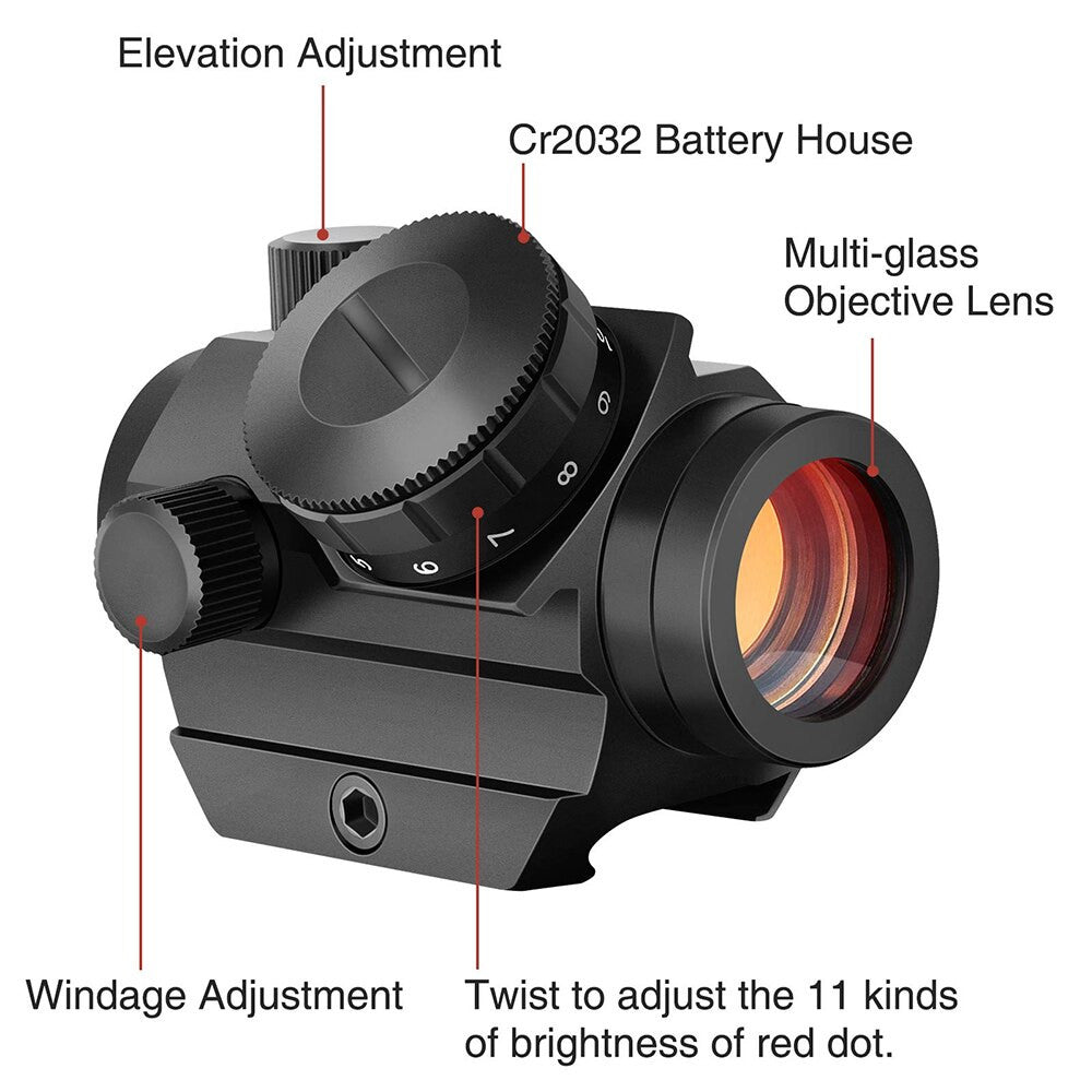 1x20 Tactical Rifle Scope 4 MOA Red Dot Sight Airsoft