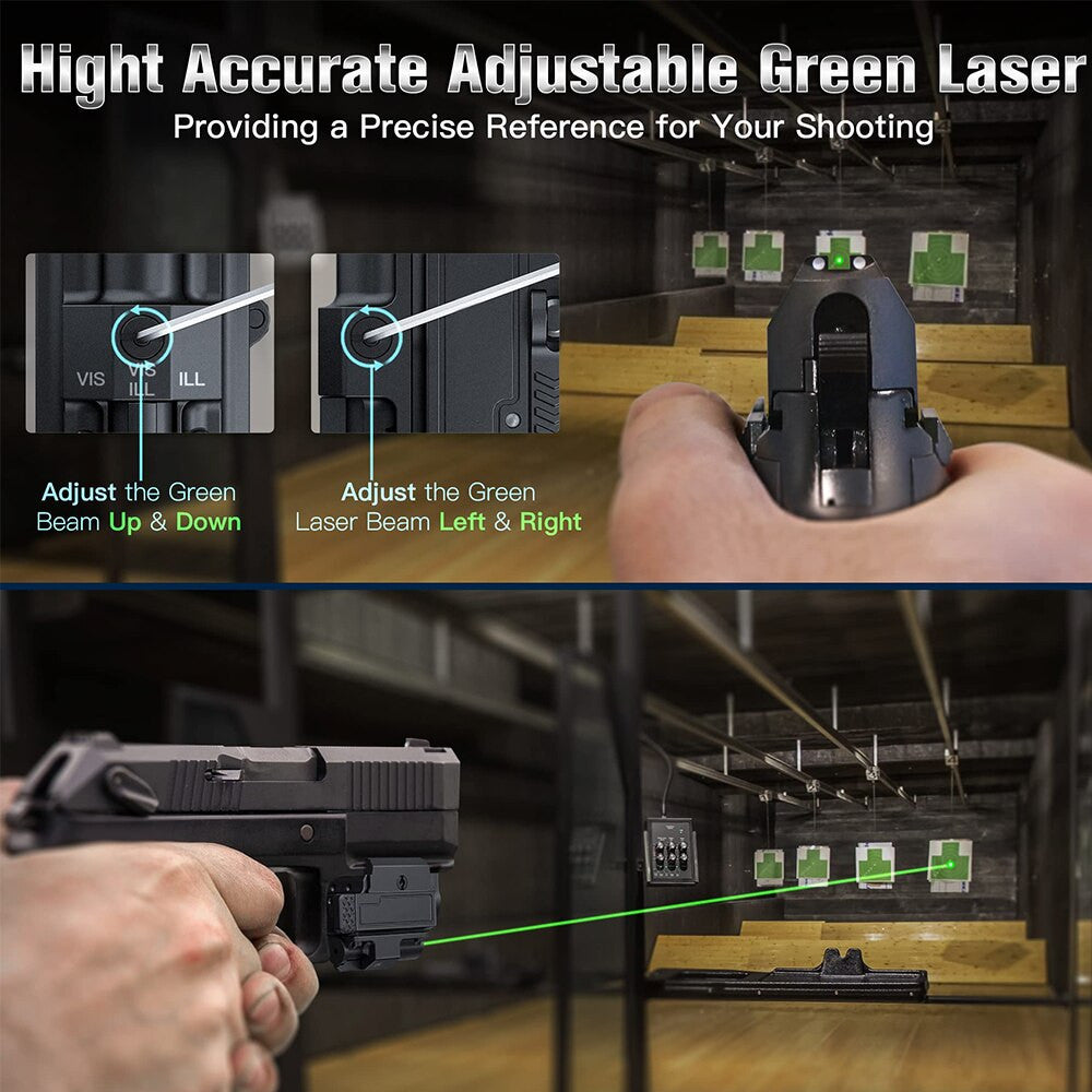 800 Lumens Pistol Light with Green Laser Tactical LED Airsoft