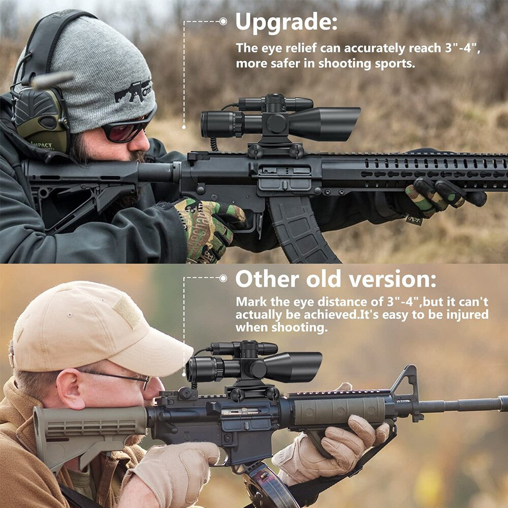 2.5-10x40E Red & Green Illuminated Rifle Scope Mil-dot Gun Scope Green Laser