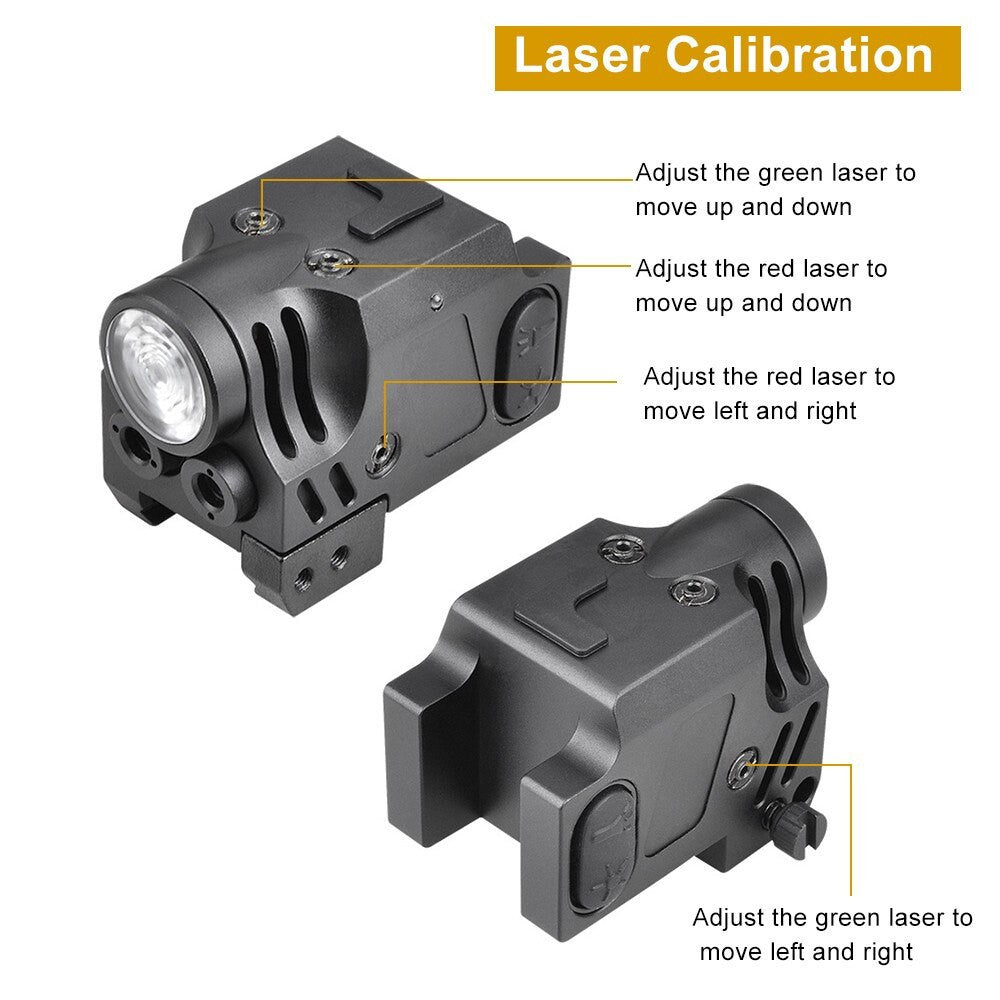 Tactical Green and Red Dual Laser Sight LED Flashlight 3 in 1 Combo 400 Lumen