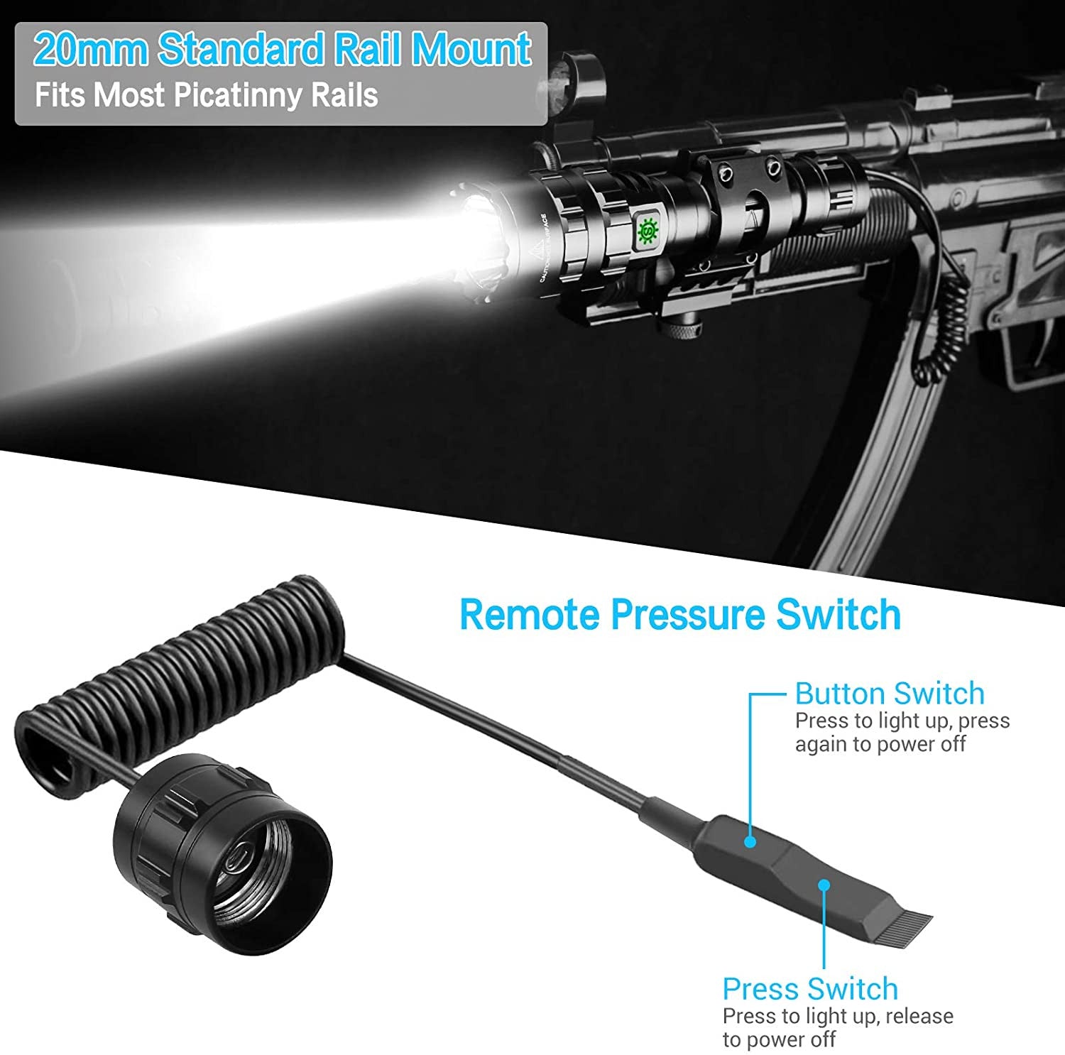 1600 Lumen Tactical Flashlight Outdoor Airsoft