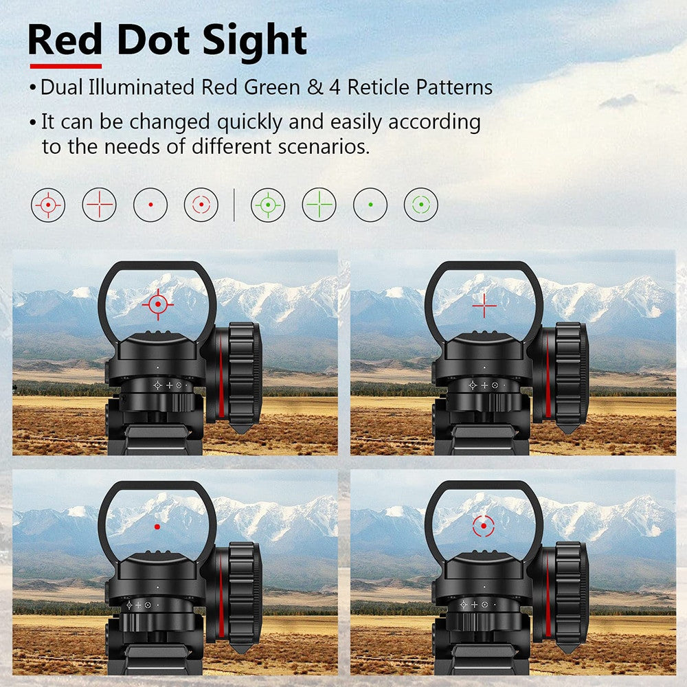 4-12x50EG Tactical 3 in 1 Scopes with Red Green Laser Sight Airsoft