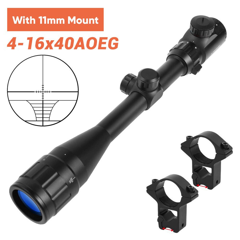 4-16x44 Tactical Rifle Scope Hunting Scope Red & Green Illuminated Optical Scope
