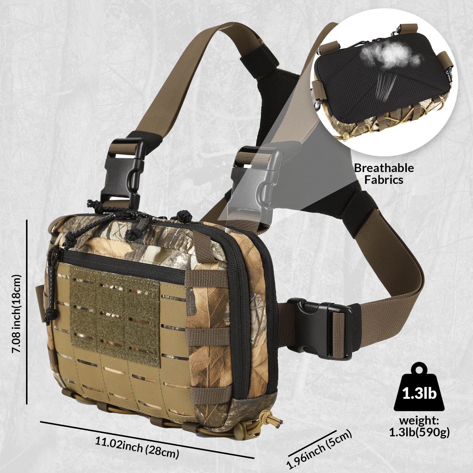 Hunting Chest Rig 2L Utility Molle Chest Rig Pouch-3